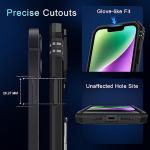 DEERLAMN Case for iPhone 13/iPhone 14 6.1-Inch with Slide Camera Cover+Screen Protector(2 Packs),Rotated Ring Kickstand Military Grade Shockproof Protective Cover-Black