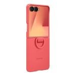 Samsung Galaxy Z Flip7 Official Ring Phone Case Silicone, Easy to Carry, Soft, Sleek, US Version, Coral Red