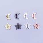 2/4PCS Adhesive Metal Stars Moon Bow Phone Charm Holder Phone Case Finger Ring Stand Hook Buckle Charm Clasp Accessory String