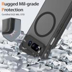 HikerClub Magnetic Case for Google Pixel Fold (2023), Translucent Frosted Matte Back, Compatible with Mag Safe Wireless Charger, Slim Fit Shockproof Case