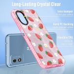 Boaretiu Cute Kawaii for Moto G Play 2024 Case with Stand - Fashion Cool 360° Rotate Ring Holder Kickstand Design for Women Girls Boys Teens Girly for Motorola Moto G Play Case, Strawberry