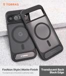 TORRAS Magnetic & Stand for Google Pixel 10 Pro XL Case, Fit for MagSafe & Pixelsnap, Military Grade Drop Protection, Slim for Pixel 10 Pro XL Phone Case with Sturdy Kickstand, Translucent Matte Black