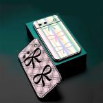 Simple Bow Cat Strawberry For Google Pixel 8 7A 7 6A 6 5A 5 4 4A XL 5G Black Silicon Shockproof Shell Cover Phone Case