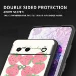 Simple Bow Cat Strawberry For Google Pixel 8 7A 7 6A 6 5A 5 4 4A XL 5G Black Silicon Shockproof Shell Cover Phone Case
