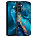 BENTOBEN for Samsung Galaxy A16 5G Case, Slim Fit Glow in The Dark Hybrid Hard PC Soft TPU Bumper Drop Protective Girls Women Men Phone Cover for Samsung Galaxy A16 5G, Blue Marble/Gold