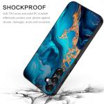 BENTOBEN for Samsung Galaxy A16 5G Case, Slim Fit Glow in The Dark Hybrid Hard PC Soft TPU Bumper Drop Protective Girls Women Men Phone Cover for Samsung Galaxy A16 5G, Blue Marble/Gold