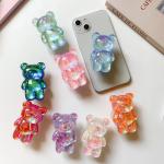 Korean 3D Glitter Bear Cell Phone Holder Grip Tok Bracket for iPhone Samsung Xiaomi Foldable Car Folding Mobile Socket Stand