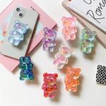 Korean 3D Glitter Bear Cell Phone Holder Grip Tok Bracket for iPhone Samsung Xiaomi Foldable Car Folding Mobile Socket Stand