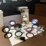Luxury Glitter Mirror Magnetic Sticker rotating Phone Holder For Iphone 16 15 14 12 11 13 Promax for Samsung Xiaomi Huawei OPPO