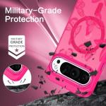 BENTOBEN for Magnetic Google Pixel 10 Pro Case,Cute Butterfly Pattern Phone Case for Pixel 10 Pro 2025 Compatible with MagSafe Translucent Matte Slim Shockproof Protective Women Girl Cover,Hot Pink