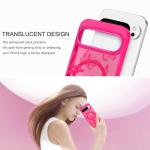 BENTOBEN for Magnetic Google Pixel 10 Pro Case,Cute Butterfly Pattern Phone Case for Pixel 10 Pro 2025 Compatible with MagSafe Translucent Matte Slim Shockproof Protective Women Girl Cover,Hot Pink