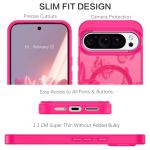 BENTOBEN for Magnetic Google Pixel 10 Pro Case,Cute Butterfly Pattern Phone Case for Pixel 10 Pro 2025 Compatible with MagSafe Translucent Matte Slim Shockproof Protective Women Girl Cover,Hot Pink