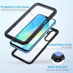 Lanhiem for Samsung Galaxy A16 5G Phone Case, IP68 Waterproof Dustproof, Built-in Screen Protector, Rugged Full Body Shockproof Protective Cover for Samsung A16 5G / 4G 6.7", Black/Clear