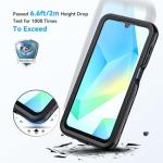 Lanhiem for Samsung Galaxy A16 5G Phone Case, IP68 Waterproof Dustproof, Built-in Screen Protector, Rugged Full Body Shockproof Protective Cover for Samsung A16 5G / 4G 6.7", Black/Clear