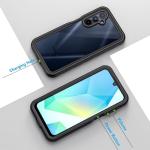 Lanhiem for Samsung Galaxy A16 5G Phone Case, IP68 Waterproof Dustproof, Built-in Screen Protector, Rugged Full Body Shockproof Protective Cover for Samsung A16 5G / 4G 6.7", Black/Clear