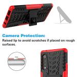 Phone Case for LG Velvet 5G/LGVelvet Verizon G5 UW T-mobile 2020 with Tempered Glass Screen Protector Cover and Stand Kickstand Hard Rugged Hybrid Cell Accessories LM G900UM 4G Tmobile Cases Black Red