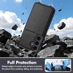 Vofolen for Samsung Galaxy S25 FE Case with Card Holder Crossbody Lanyard Strap Leather Wallet Case with Magnetic Clasp Kickstand Heavy Duty Protective Flip Cover for Galaxy S25FE for Women Black