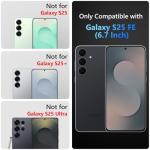 Vofolen for Samsung Galaxy S25 FE Case with Card Holder Crossbody Lanyard Strap Leather Wallet Case with Magnetic Clasp Kickstand Heavy Duty Protective Flip Cover for Galaxy S25FE for Women Black