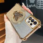 A 52 32 53 33 23 Glitter Butterfly Holder Plating Silicone Case For Samsung Galaxy A52 A32 A53 A33 A23 A13 A73 Shockproof Cover