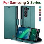 S24 Ultra Case for Samsung S25 Ultra S23 Case Samsung Galaxy S22 S21 Note10 20 Herder Luxury Business Leather Wallet Flip Cover