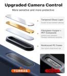 TORRAS for iPhone 17 Pro Case, Beyond Military-Grade Protection, Camera Control Button, DIY Buttons, Translucent Matte Slim Thin Shockproof Hard Back Anti-Scratch case for iPhone 17 Pro, Deep Blue