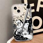 Black Guitar Music Cat Clear Case for Samsung A05S A13 A21S A22 A23 A31 A33 A34 A35 A51  A53 A71 A72 5G luxury Airbag Shockproof
