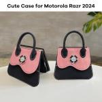 Yohulod for Motorola Razr 2024/2025 Case Cute Shape, Stylish Design Razr 2024/2025 Phone Case for Women Girls, Shockproof Crossbody Case Compatible with Moto Razr 2024/2025 Black