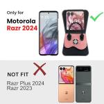 Yohulod for Motorola Razr 2024/2025 Case Cute Shape, Stylish Design Razr 2024/2025 Phone Case for Women Girls, Shockproof Crossbody Case Compatible with Moto Razr 2024/2025 Black