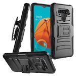 CELZEN - for LG K51, LG Reflect (LM-K500) - Hybrid Phone Case w/Stand/Belt Clip Holster - CV1 Black