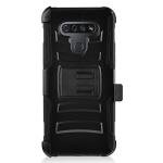 CELZEN - for LG K51, LG Reflect (LM-K500) - Hybrid Phone Case w/Stand/Belt Clip Holster - CV1 Black