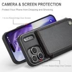 Vinich for iPhone 17 Pro Wallet Case with Card Holder, RFID Blocking Credit Slots Kickstand Shockproof Phone Cover Fit for iPhone 17 Pro 6.3" Black