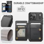 Vinich for iPhone 17 Pro Wallet Case with Card Holder, RFID Blocking Credit Slots Kickstand Shockproof Phone Cover Fit for iPhone 17 Pro 6.3" Black