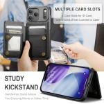 Vinich for iPhone 17 Pro Wallet Case with Card Holder, RFID Blocking Credit Slots Kickstand Shockproof Phone Cover Fit for iPhone 17 Pro 6.3" Black