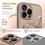 GVIEWIN for iPhone 16 Pro Case Compatible with MagSafe, [Military Grade Protection] [Screen Protector] Full Camera Protection Floral Translucent Women Magnetic Phone Case, Floratopia/Brown