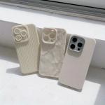 A set of three minimalist white phone cases, designed to prevent drops, compatible with iPhone 16, 16 Pro Max, 16 Plus, 16 Pro,