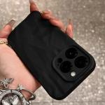 Luxury Chic Wrinkled Soft Silicone Phone Case For iphone 15 14 13 12 11 Pro Max X XR XS Shockproof Bumper Black White Back Cover
