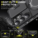Case For Samsung Galaxy S25 S24 S23 S22 S21 Ultra Plus S24FE S23FE Slide Camera Protect Magnetic holder Armor Shockproof Cover