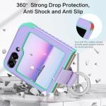 BENTOBEN for Samsung Galaxy Z Flip 6 5G Case with Ring, Heavy Duty 2 in 1 Full Body Rugged Galaxy Z Flip6 Case Girls Women Boy Men Shockproof Protection Cover for Samsung Z Flip 6 6.7”,Purple