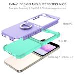 BENTOBEN for Samsung Galaxy Z Flip 6 5G Case with Ring, Heavy Duty 2 in 1 Full Body Rugged Galaxy Z Flip6 Case Girls Women Boy Men Shockproof Protection Cover for Samsung Z Flip 6 6.7”,Purple