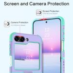 BENTOBEN for Samsung Galaxy Z Flip 6 5G Case with Ring, Heavy Duty 2 in 1 Full Body Rugged Galaxy Z Flip6 Case Girls Women Boy Men Shockproof Protection Cover for Samsung Z Flip 6 6.7”,Purple