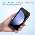 Lanhiem for Samsung Galaxy S23 FE Case, IP68 Waterproof Dustproof with Built-in Screen Protector, Heavy Duty Full Body Protective Phone Case for Galaxy S23 FE 5G, Black