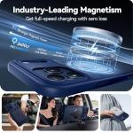 CASEKOO Ultra-Magnetic Stand for iPhone 17 Pro Max Case [Military Drop Protection] [Compatible with MagSafe] Shockproof Translucent Matte Slim Ring Holder Case for iPhone 17 ProMax 6.9", Deep Blue