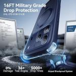 CASEKOO Ultra-Magnetic Stand for iPhone 17 Pro Max Case [Military Drop Protection] [Compatible with MagSafe] Shockproof Translucent Matte Slim Ring Holder Case for iPhone 17 ProMax 6.9", Deep Blue