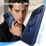 CASEKOO Ultra-Magnetic Stand for iPhone 17 Pro Max Case [Military Drop Protection] [Compatible with MagSafe] Shockproof Translucent Matte Slim Ring Holder Case for iPhone 17 ProMax 6.9", Deep Blue