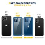 Diaclara Designed for iPhone 12/12 Pro Case, Full Body Rugged with Built-in Touch Sensitive Anti-Scratch Screen Protector, Soft TPU Bumper Case for iPhone 12/12 Pro 6.1" (Blue)