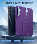 FNTCASE for Samsung Galaxy A16-5G Case: Dual Layer Protective Heavy Duty Cell Phone Cover with Non Slip Textured Back - Shockproof Rugged Military Grade Drop Protection Bumper Tough (Purple)