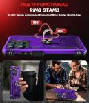 LeYi for Phone Case for Moto G 2025: with Galss Screen Protector and Camera Lens Protector, Rugged Shockproof Magnetic Ring Kickstand Cell Cases Cover Funda para Motorola Moto G 5G 2025 Case, Purple