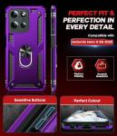 LeYi for Phone Case for Moto G 2025: with Galss Screen Protector and Camera Lens Protector, Rugged Shockproof Magnetic Ring Kickstand Cell Cases Cover Funda para Motorola Moto G 5G 2025 Case, Purple