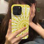 Bohemian Sunburst Pattern Yellow Vibrant Aesthetic Phone Case for iPhone 17 16 15 14 11 12 13 Pro Max Air Plus Back Cover