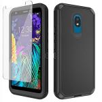 Asuwish Phone Case for LG Aristo 4/Astro 4+ Plus/Tribute Royal X320/Escape Plus/Journey LTE L322DL/K30 2019/Arena 2/X2/Prime 2 with Screen Protector Cell Cover Hybrid Shockproof Protective K 30 Black